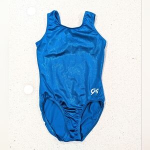 GREAT GK Elite Gymnastics Dance Leotard Adult Large GLITTERY Mystique ROYAL Blue